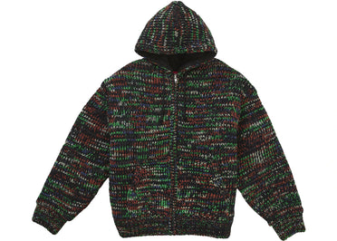Pull à capuche zippé Supreme doublé en fausse fourrure vert chiné