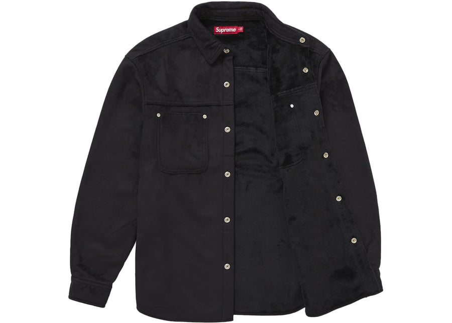 Supreme Faux Suede Snap Shirt Black