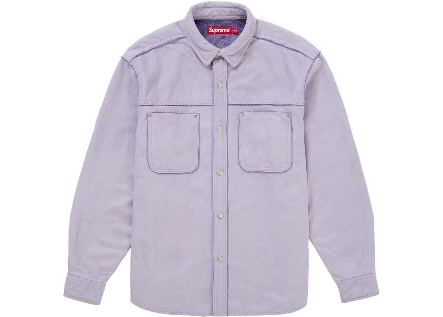 Supreme Faux Suede Snap Shirt Lilac