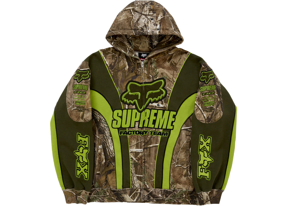Supreme Fox Racing Zip Up Hooded Sweatshirt Realtree Hardwoods Camo