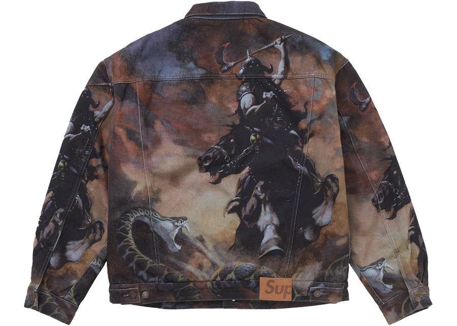 Veste trucker Supreme Frazetta doublée en fausse fourrure multicolore