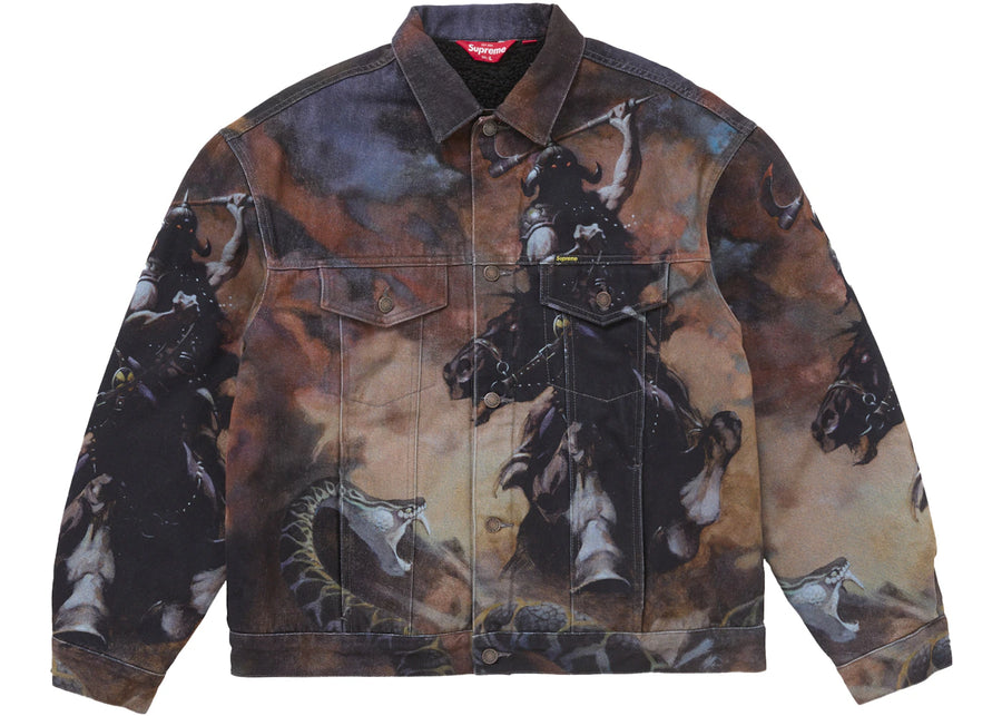 Veste trucker Supreme Frazetta doublée en fausse fourrure multicolore