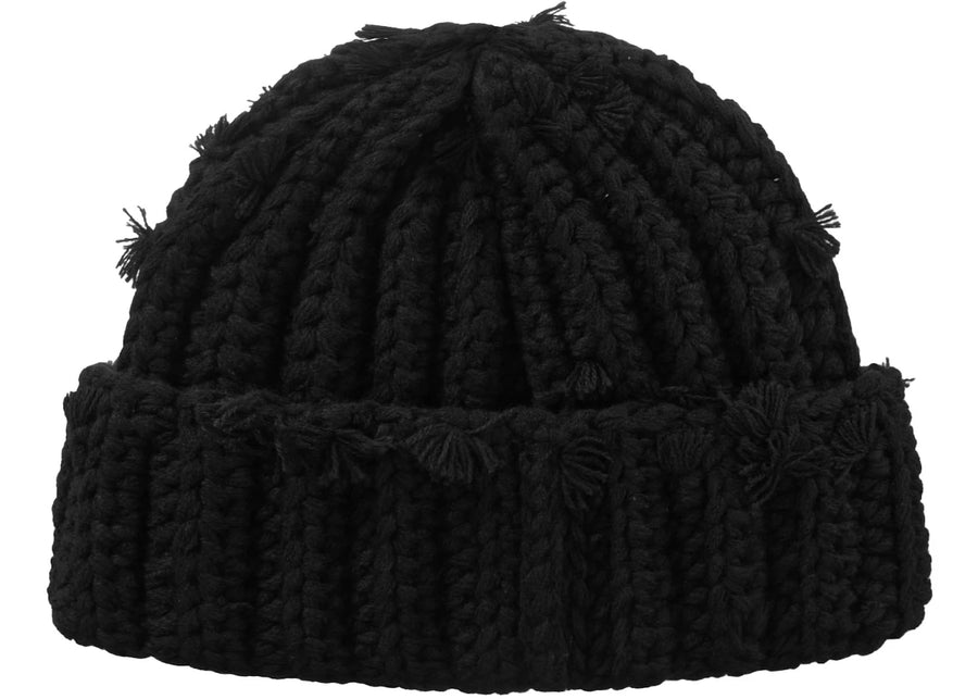 Bonnet noir Supreme noué à la main