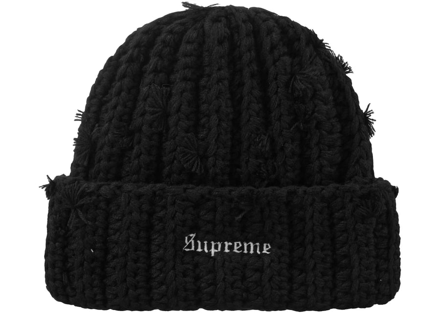 Bonnet noir Supreme noué à la main