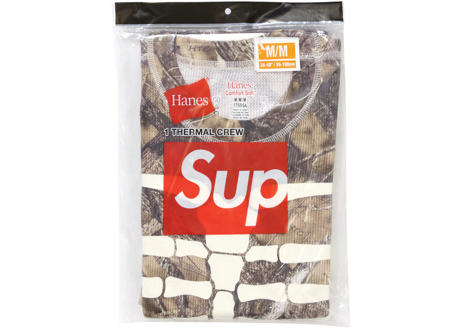 Sweat-shirt thermique Supreme Hanes Bones Crew, 1 paquet, camouflage forêt
