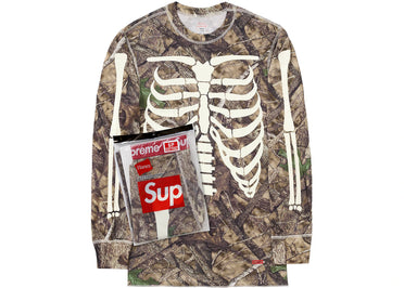 Supreme Hanes Bones Thermal Crew 1 Pack Woodland Camo