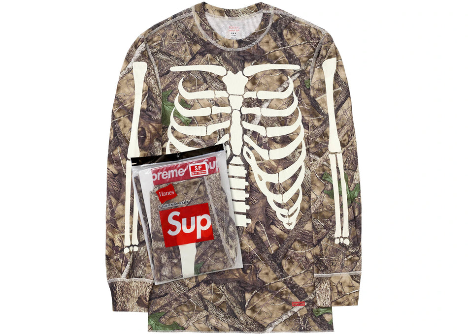 Supreme Hanes Bones Thermal Crew 1 Pack Woodland Camo