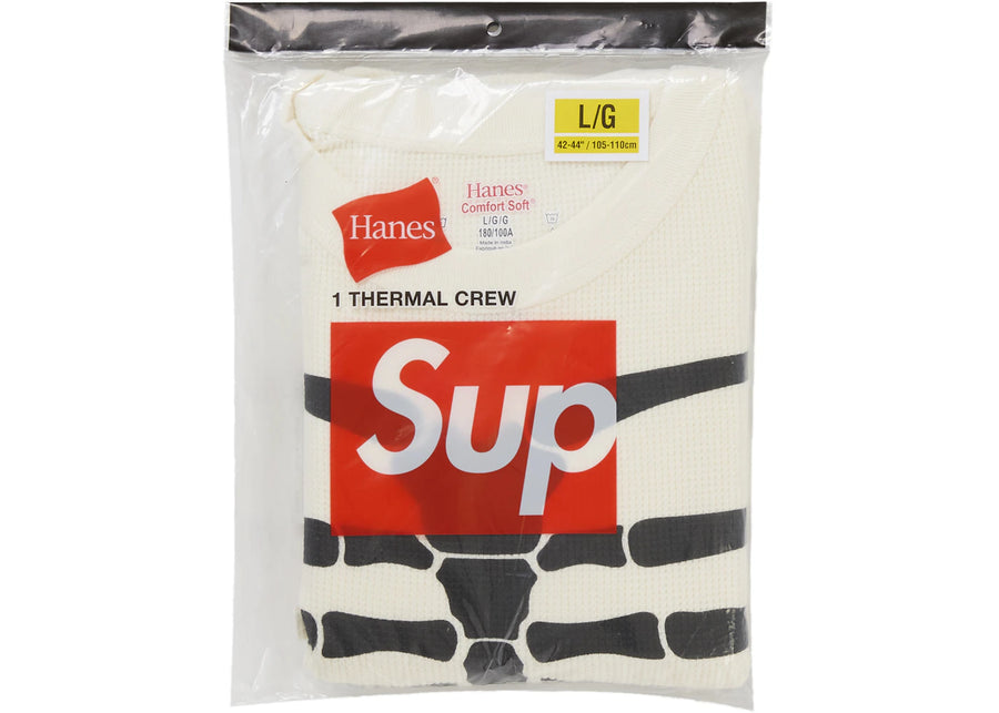 Sweat-shirt thermique Supreme Hanes Bones FW25 (1 paquet) Blanc