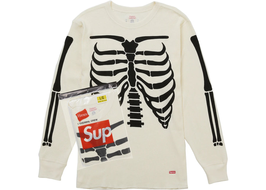 Sweat-shirt thermique Supreme Hanes Bones FW25 (1 paquet) Blanc