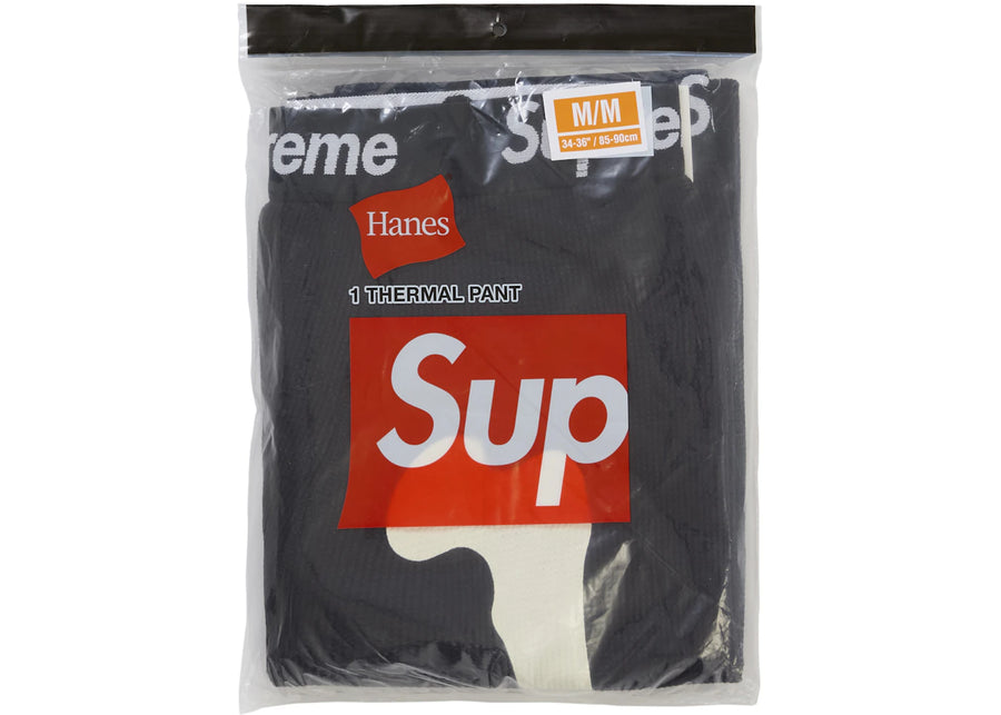 Pantalon thermique Supreme Hanes Bones FW25 (1 pièce) Noir