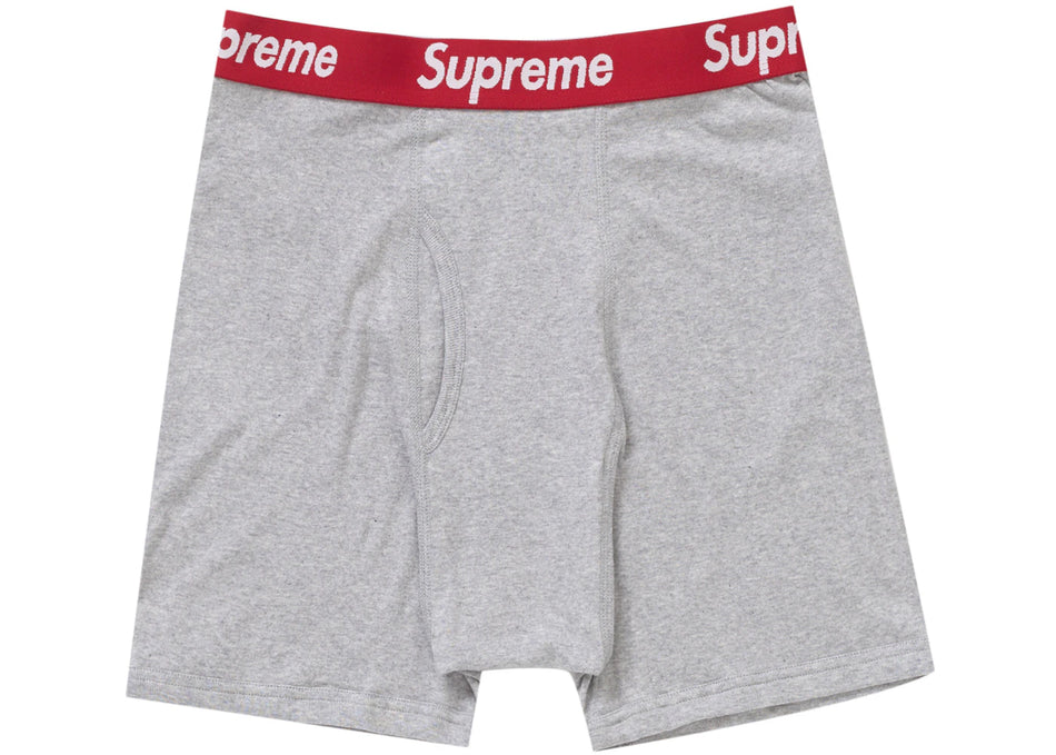 Supreme Hanes Boxer Briefs (2 Pack) Heather Grey