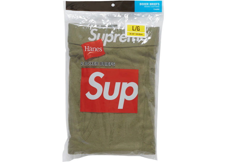 Supreme Hanes Boxer Briefs (2 Pack) Olive