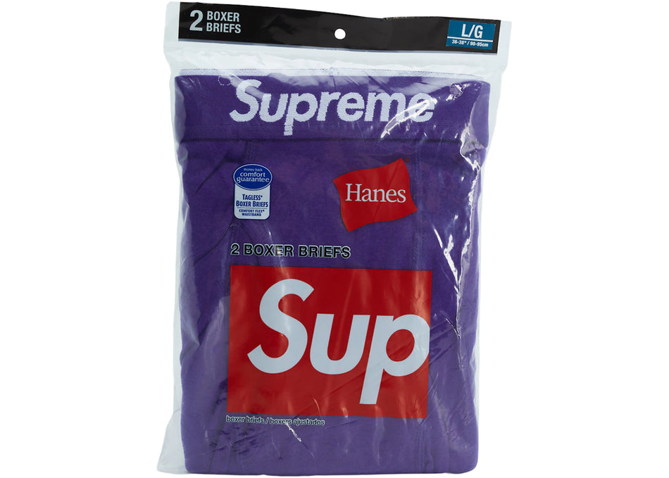 Supreme Hanes Boxer Briefs (2 Pack) Purple