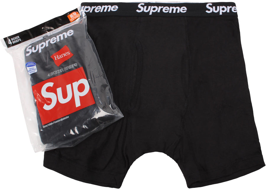 Boxers Supreme Hanes (lot de 4) Noirs