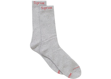 Supreme Hanes Crew Socks (4 Pack) Heather Grey