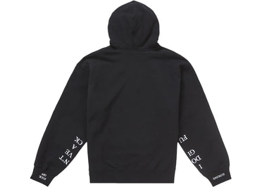 Supreme IDGAF Zip Up Hooded Sweatshirt Black