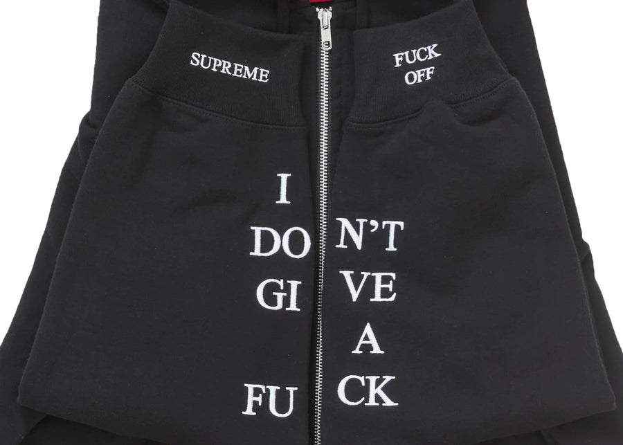 Sweat à capuche zippé Supreme IDGAF noir