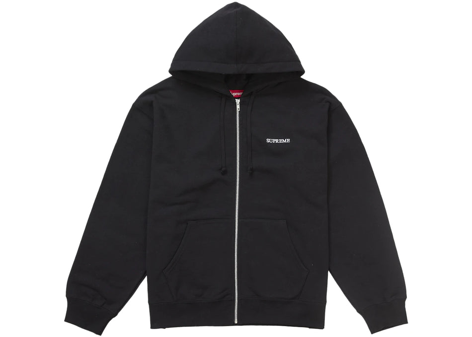 Supreme IDGAF Zip Up Hooded Sweatshirt Black