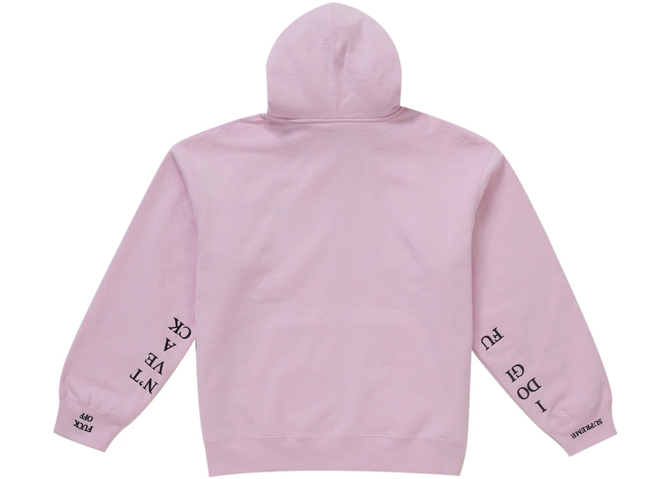 Supreme IDGAF Zip Up Hooded Sweatshirt Pink
