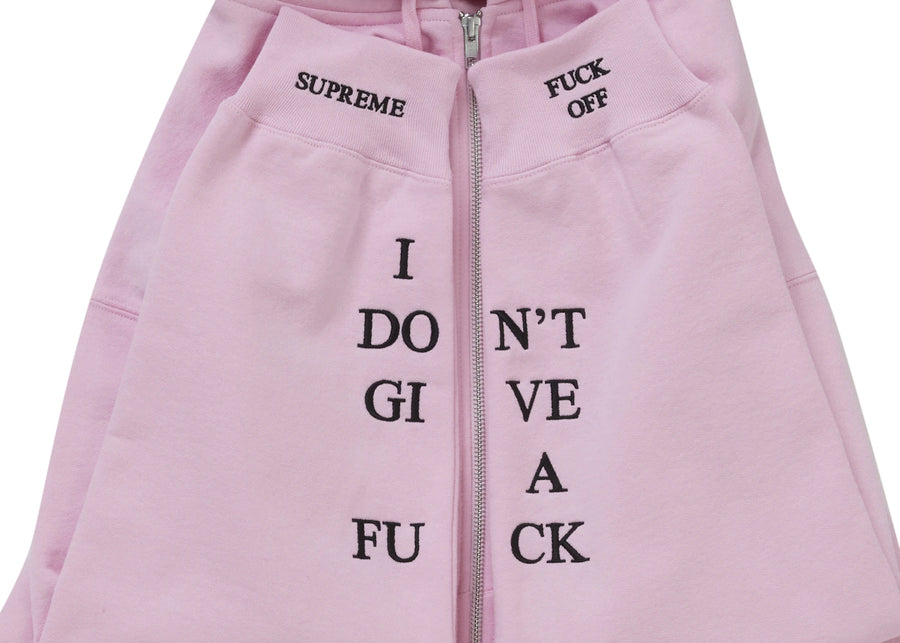 Sweat à capuche zippé Supreme IDGAF rose