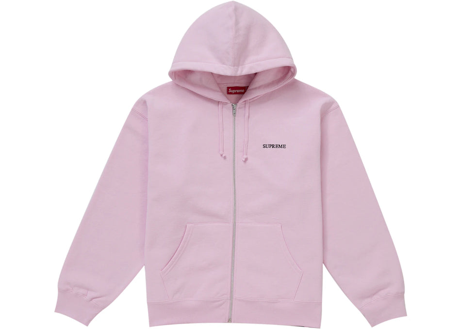 Supreme IDGAF Zip Up Hooded Sweatshirt Pink