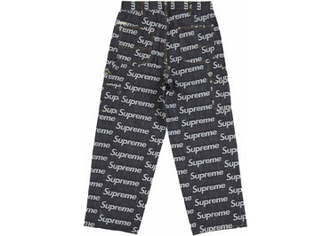 Supreme Jacquard Logos Double Knee Denim Painter Jean Rigid Indigo