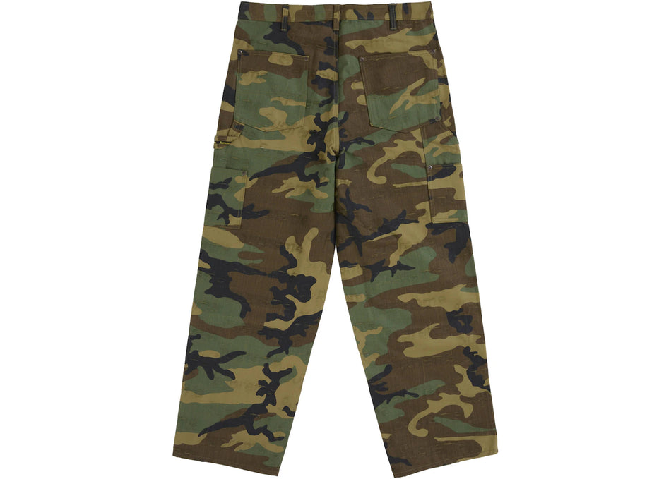 Supreme Jacquard Logos Double Knee Denim Painter Jean Woodland Camo
