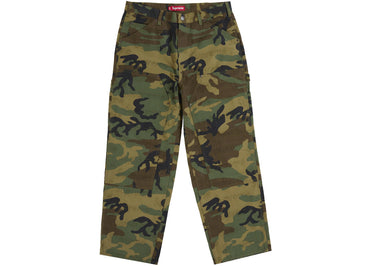 Supreme Jacquard Logos Double Knee Denim Painter Jean Woodland Camo