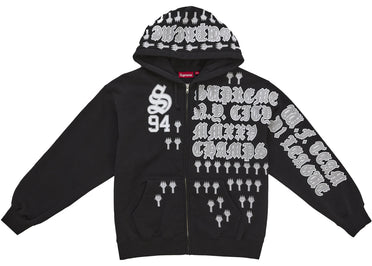 Supreme League Champs Zip Up Hooded Sweatshirt Black