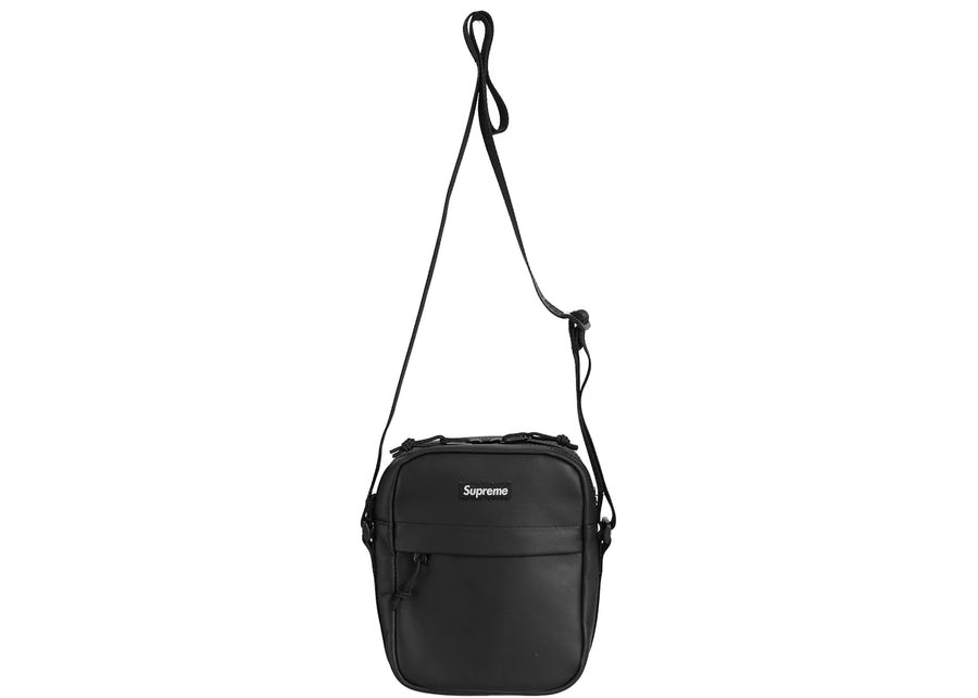 Sac bandoulière Supreme en cuir noir