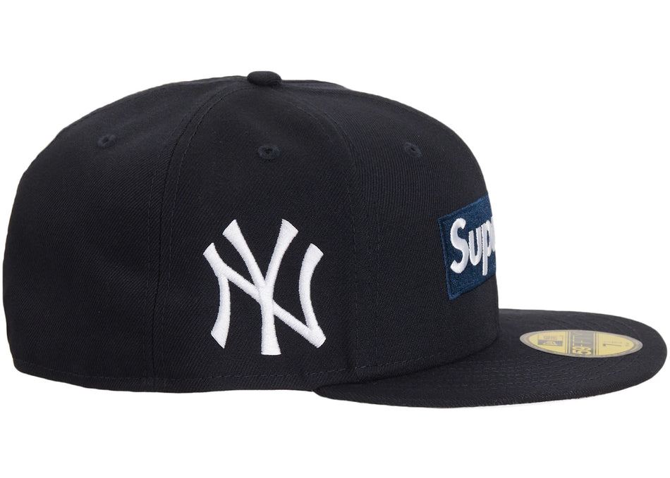 Supreme MLB Teams New York Box Logo New Era 59Fifty Fitted Cap Navy