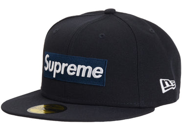 Supreme MLB Teams New York Box Logo New Era 59Fifty Fitted Cap Navy