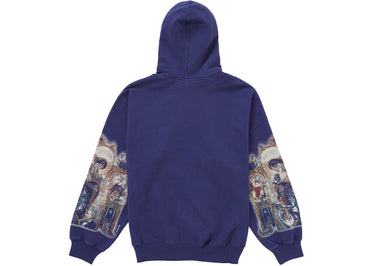 Sweat à capuche zippé Supreme Michael Jackson Dangerous, bleu marine délavé