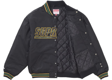 Supreme Mitchell & Ness Camo Logo Varsity Jacket Black
