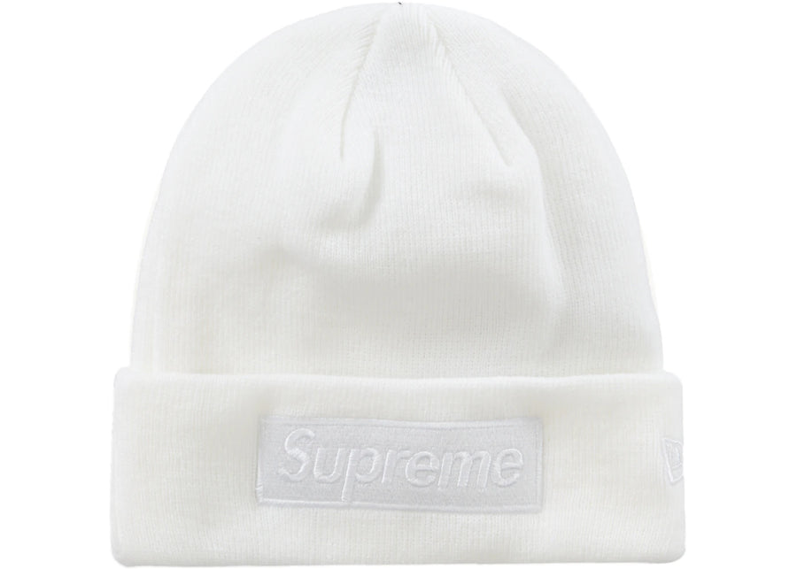 Bonnet Supreme New Era Box Logo (FW23) Blanc