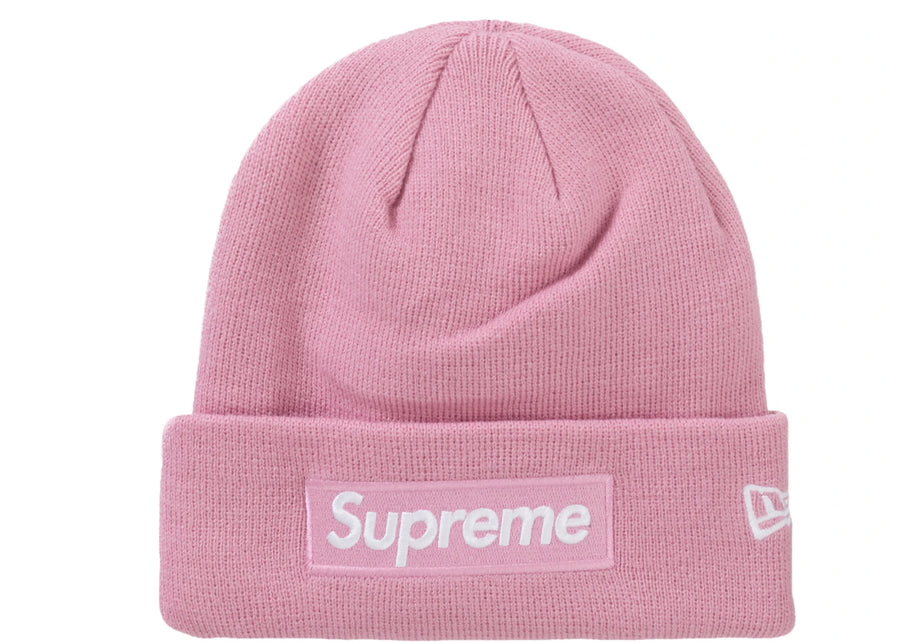 Bonnet Supreme New Era Box Logo (FW24) Rose poudré