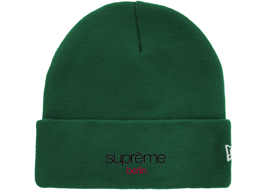 Supreme New Era Classic Logo Shop Beanie Green