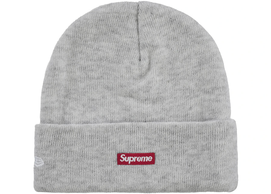 Supreme New Era Classic Logo Shop Beanie Heather Grey