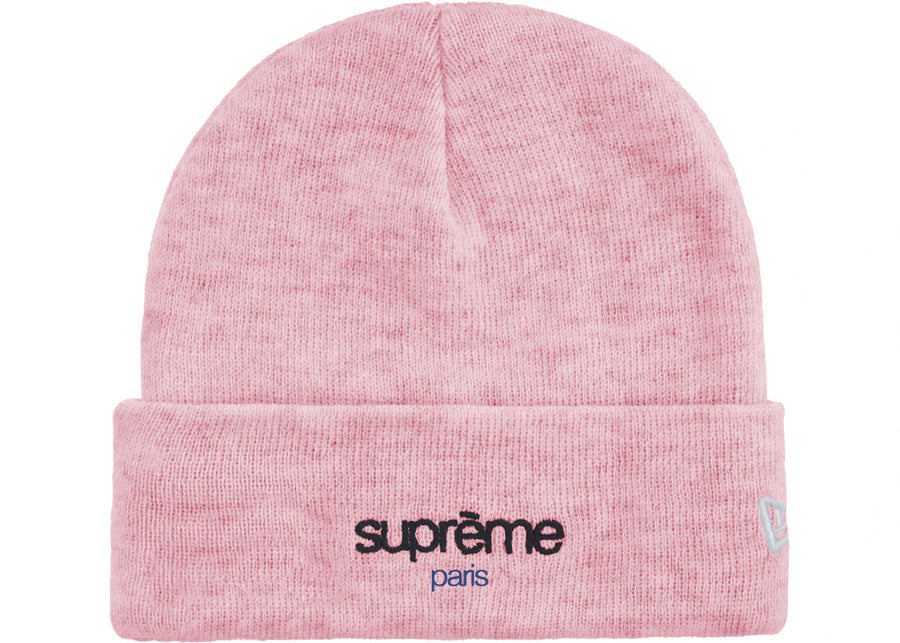Supreme New Era Classic Logo Shop Beanie Light Pink