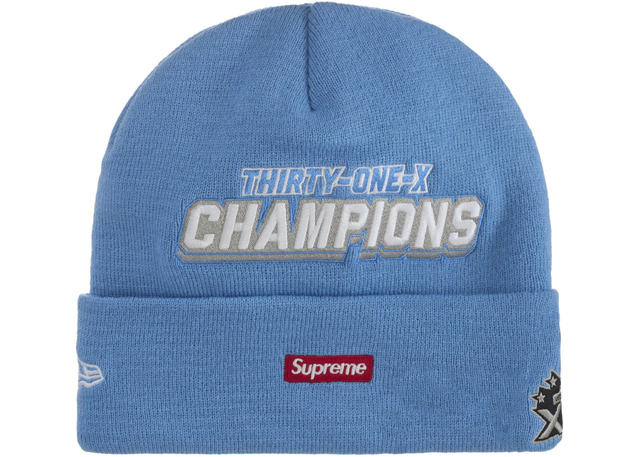 Supreme New Era Football Beanie Light Blue