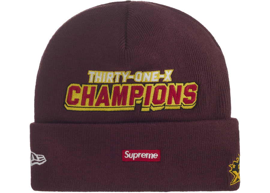 Bonnet de football rouge Supreme New Era