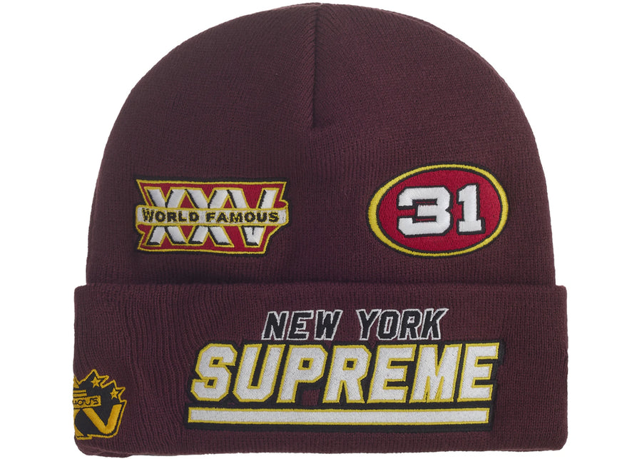 Bonnet de football rouge Supreme New Era