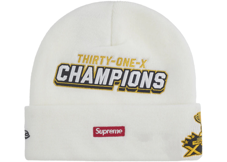 Bonnet de football blanc Supreme New Era