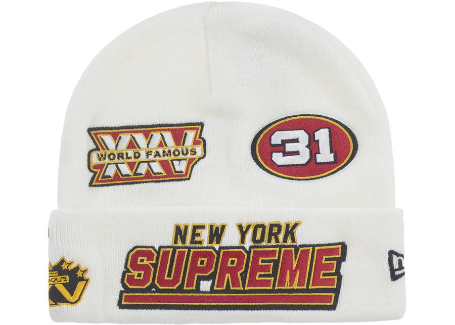 Bonnet de football blanc Supreme New Era