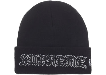 Supreme New Era Old English Beanie Black