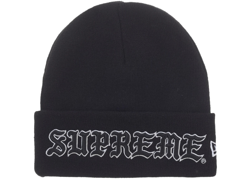 Supreme New Era Old English Beanie Black