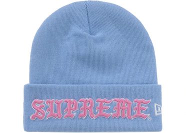 Supreme New Era Old English Beanie Blue