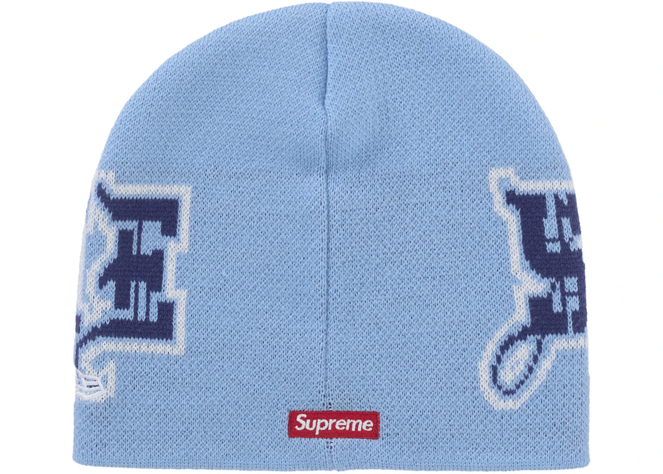 Supreme New Era Outline Beanie Light Blue