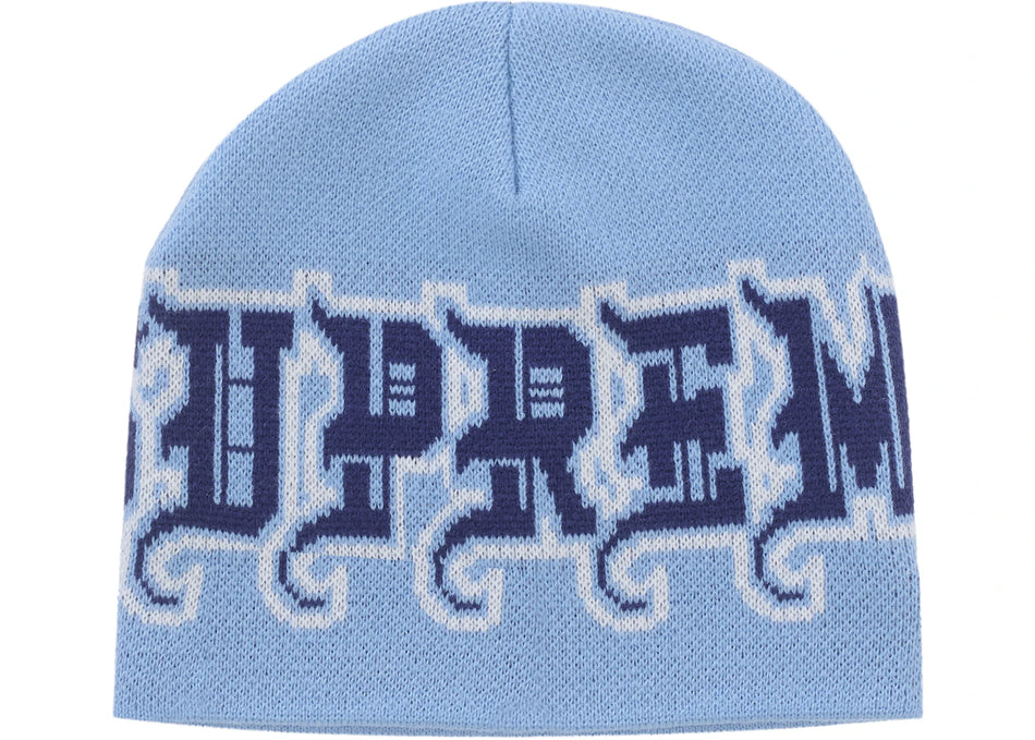 Supreme New Era Outline Beanie Light Blue