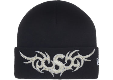 Supreme New Era Tribal S Logo Beanie Black